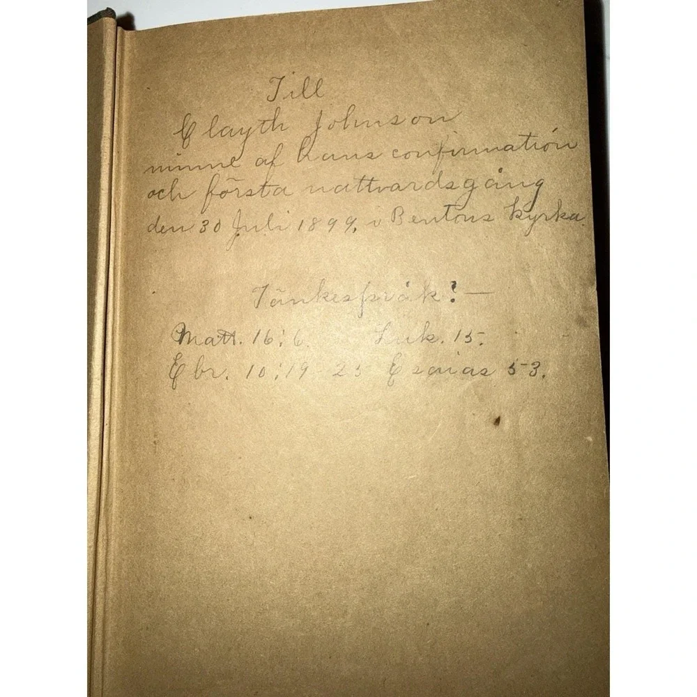 Antique Swedish Bible 1897 Hardback American Bible Society‎ Old New Testament